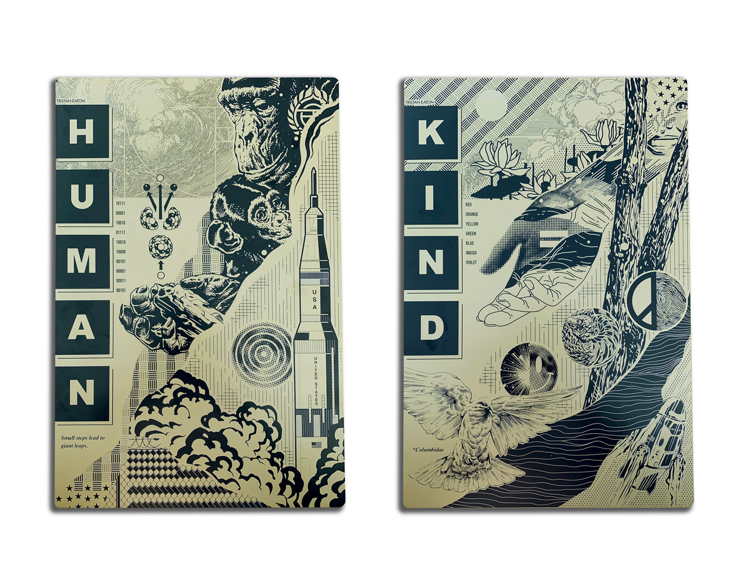 TRISTAN EATON X SPACEX: Paper Print Set in Gold